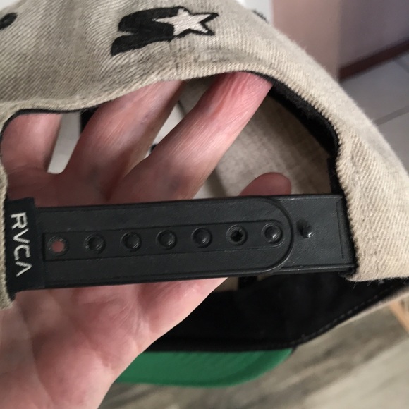 NICE RVCA HAT GREY AND BLACK BIT OF PAINT UNDER BILL OTHERWISE GREAT CONDITION - Picture 5 of 6